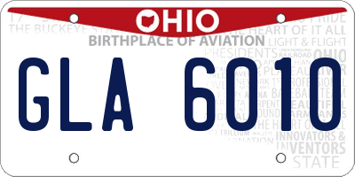 OH license plate GLA6010