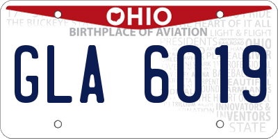 OH license plate GLA6019