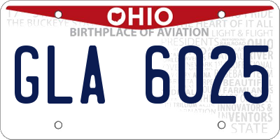 OH license plate GLA6025