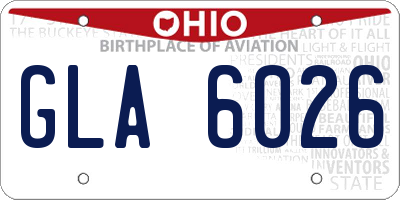 OH license plate GLA6026