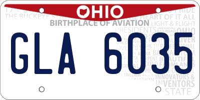 OH license plate GLA6035