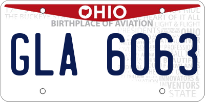 OH license plate GLA6063