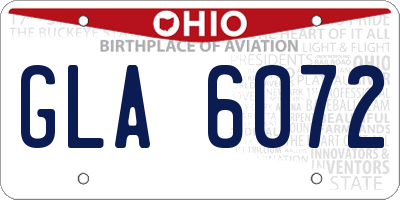 OH license plate GLA6072