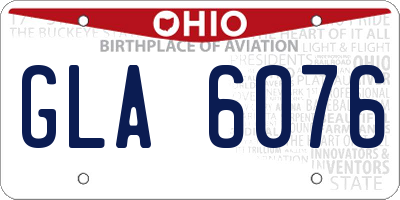 OH license plate GLA6076