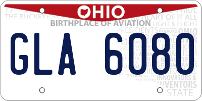 OH license plate GLA6080