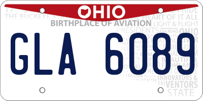 OH license plate GLA6089