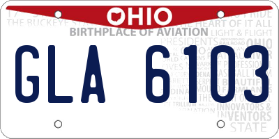 OH license plate GLA6103