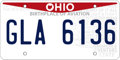 OH license plate GLA6136