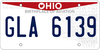 OH license plate GLA6139