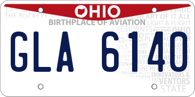 OH license plate GLA6140