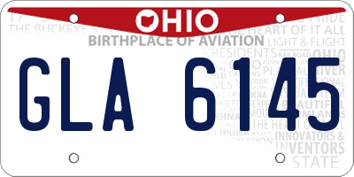 OH license plate GLA6145
