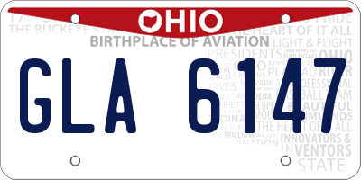 OH license plate GLA6147