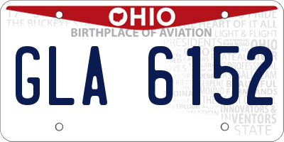 OH license plate GLA6152