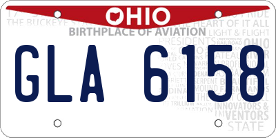 OH license plate GLA6158