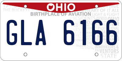OH license plate GLA6166