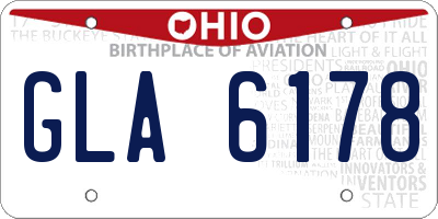 OH license plate GLA6178
