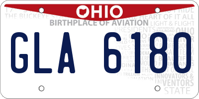 OH license plate GLA6180