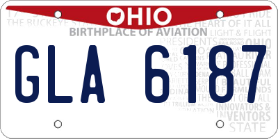 OH license plate GLA6187