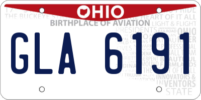 OH license plate GLA6191