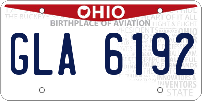 OH license plate GLA6192
