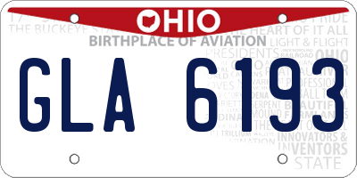 OH license plate GLA6193