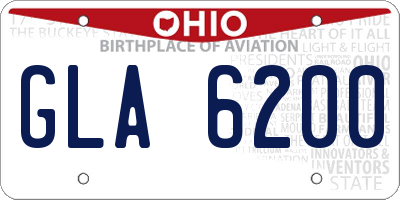 OH license plate GLA6200