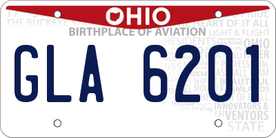 OH license plate GLA6201