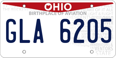 OH license plate GLA6205