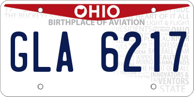 OH license plate GLA6217