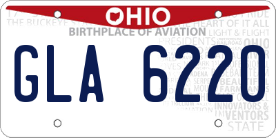 OH license plate GLA6220