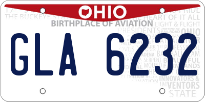 OH license plate GLA6232