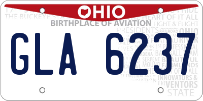 OH license plate GLA6237