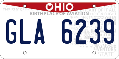 OH license plate GLA6239