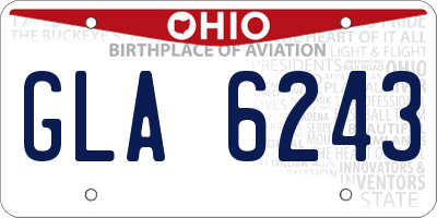 OH license plate GLA6243