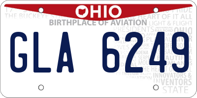 OH license plate GLA6249
