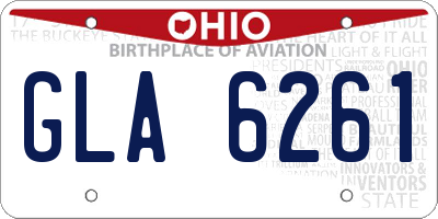 OH license plate GLA6261