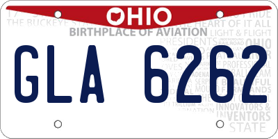 OH license plate GLA6262