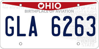 OH license plate GLA6263
