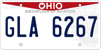 OH license plate GLA6267