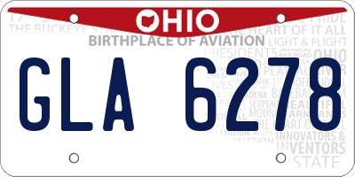 OH license plate GLA6278