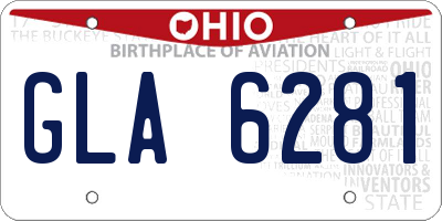 OH license plate GLA6281