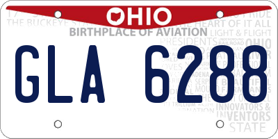 OH license plate GLA6288