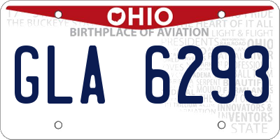 OH license plate GLA6293