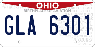 OH license plate GLA6301