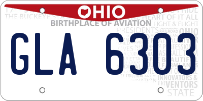 OH license plate GLA6303