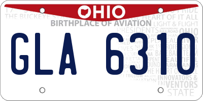 OH license plate GLA6310