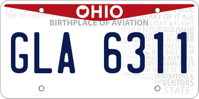 OH license plate GLA6311