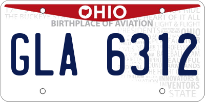 OH license plate GLA6312