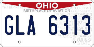 OH license plate GLA6313