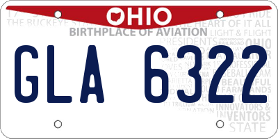 OH license plate GLA6322
